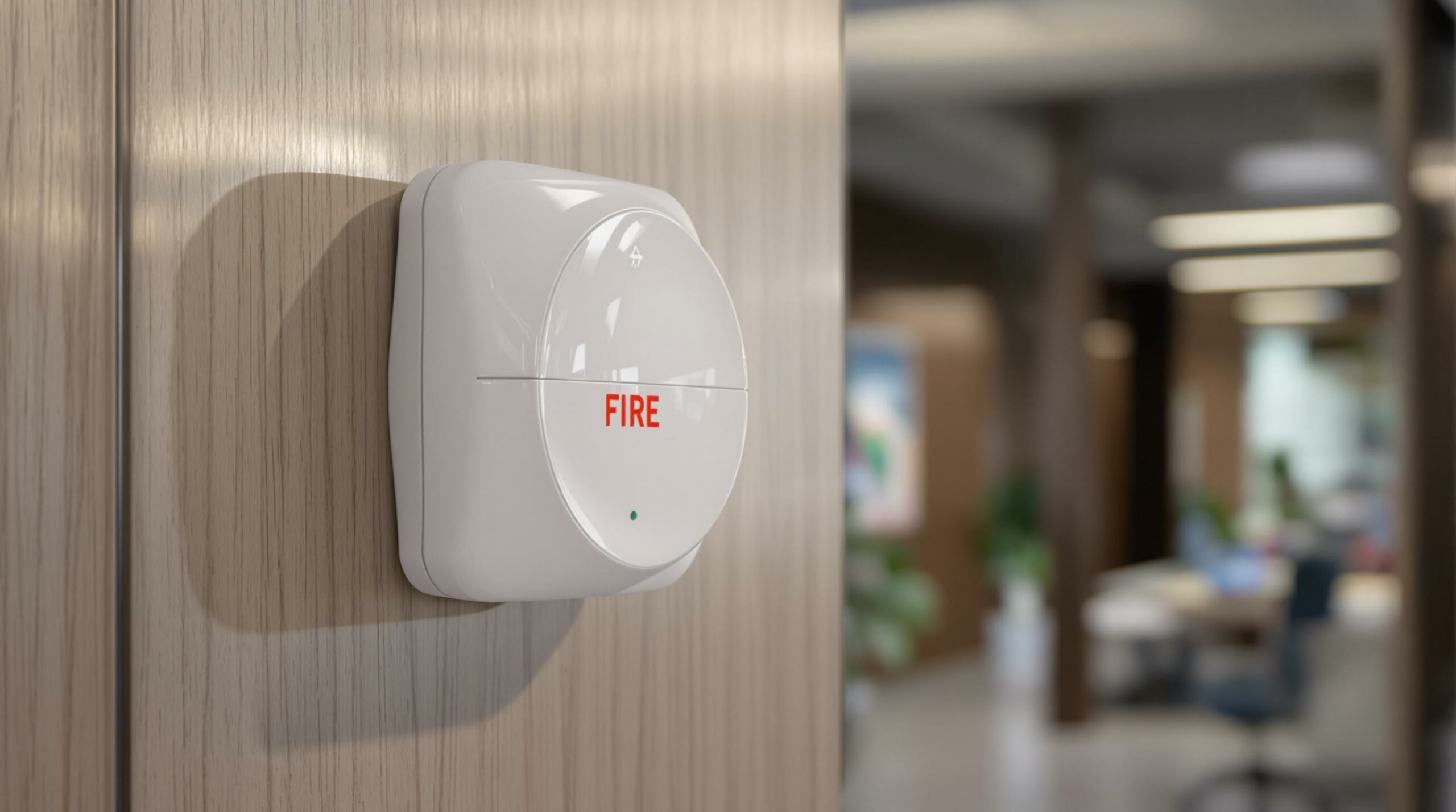 Fire alarm on a wall