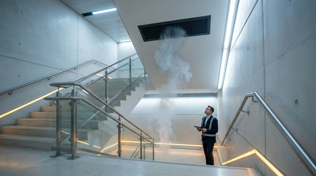 Désenfumage escalier obligatoire : Les règles à connaître 6 Alise SSI – Sécurité et Sérénité Assurée Alise Alise Alise SSI – Sécurité et Sérénité Assurée Désenfumage escalier obligatoire : Les règles à connaître https://alise-ssi.fr