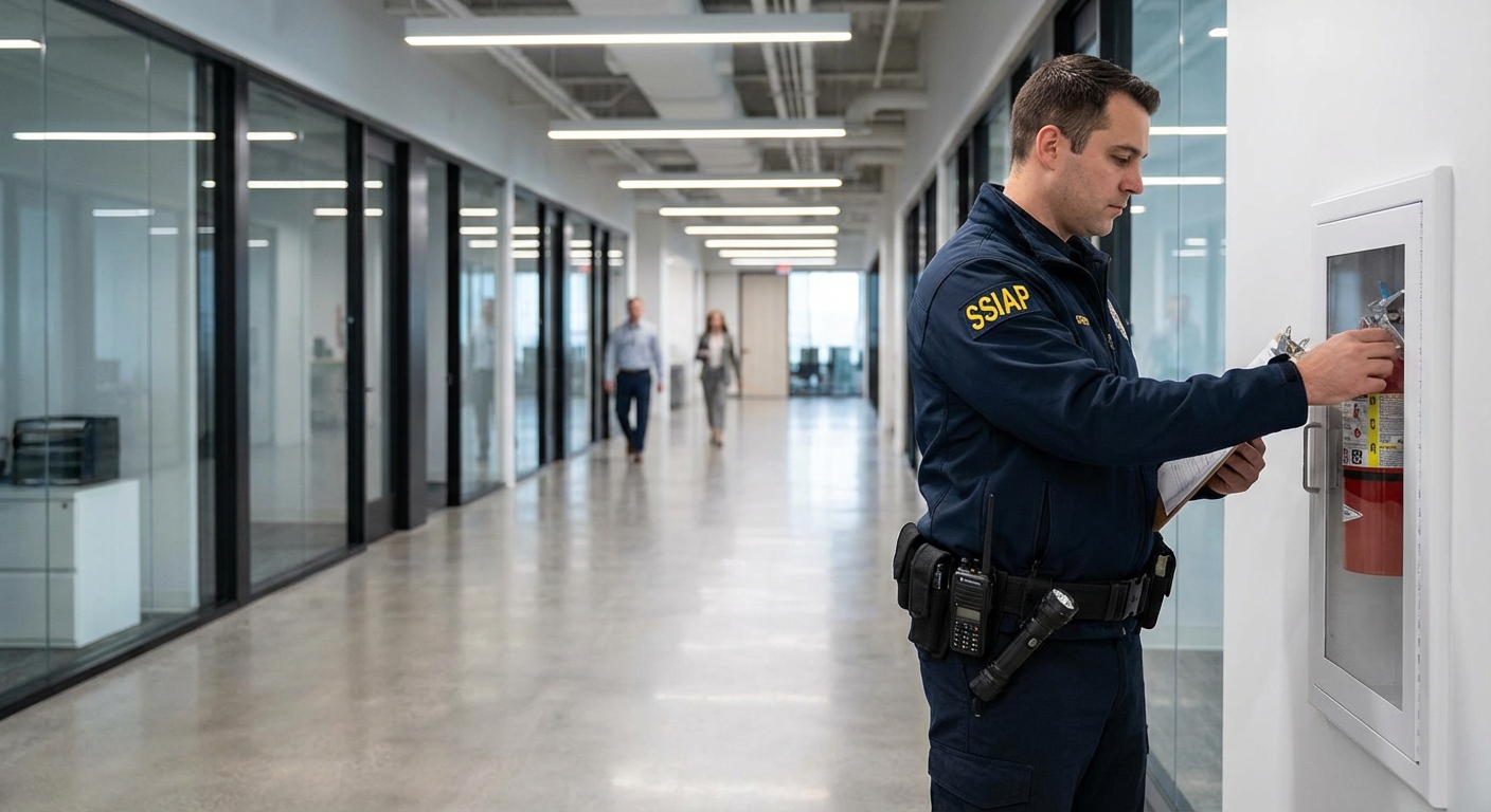 Formation SSIAP 1 : programme, prérequis et débouchés 2 Alise SSI – Sécurité et Sérénité Assurée Alise Agent SSIAP effectuant une ronde de sécurité incendie dans un bâtiment