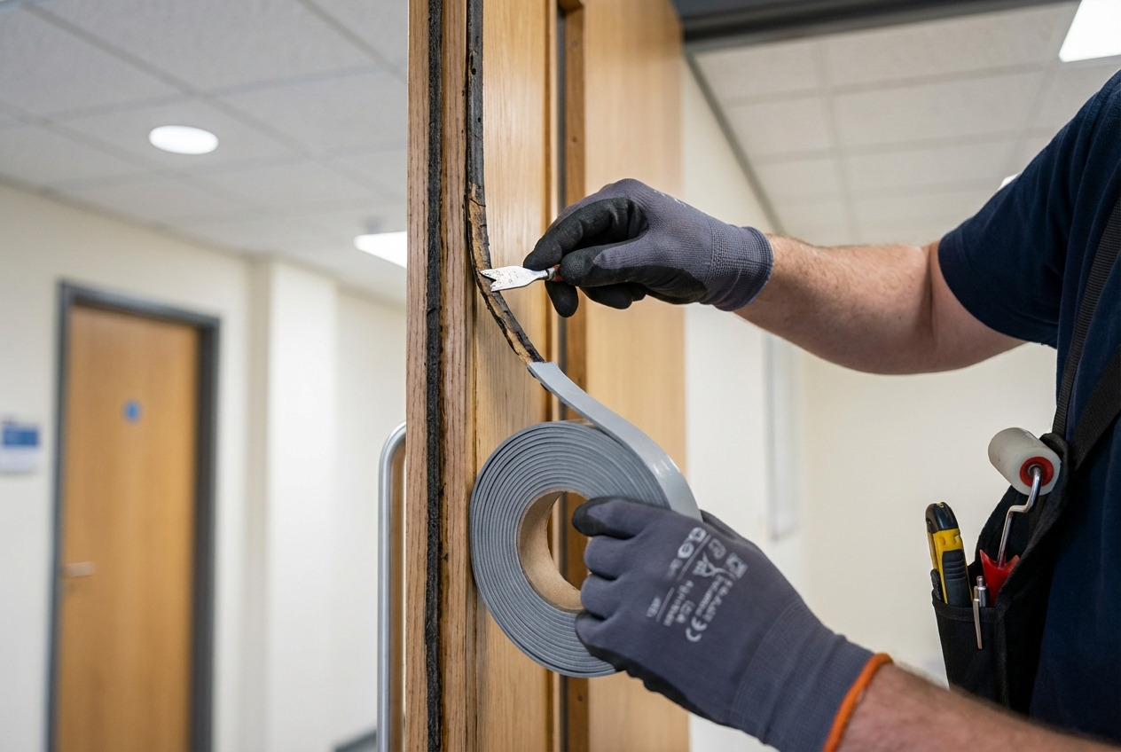 Entretien porte coupe-feu : obligations et fréquence de contrôle 5 Alise SSI – Sécurité et Sérénité Assurée Alise Remplacement du joint intumescent d'une porte coupe-feu