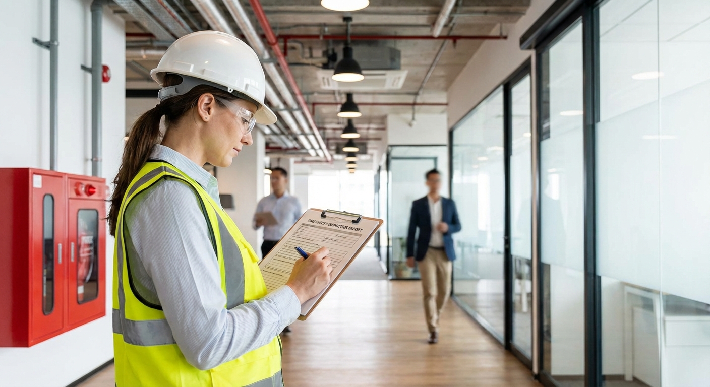 Rapport de vérification SSI : contenu, modèle et obligations 2 Alise SSI – Sécurité et Sérénité Assurée Alise Technicien sécurité incendie rédigeant un rapport de vérification SSI