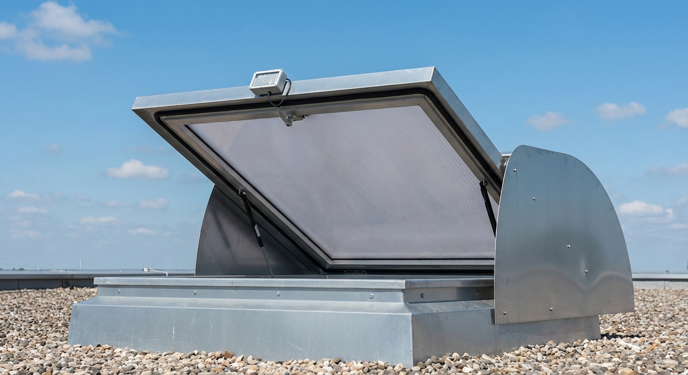 Règle des 4H désenfumage : Comprendre l'obligation IT 246 2 Alise SSI – Sécurité et Sérénité Assurée Alise Exutoire desenfumage naturel en toiture avec capteur pluie