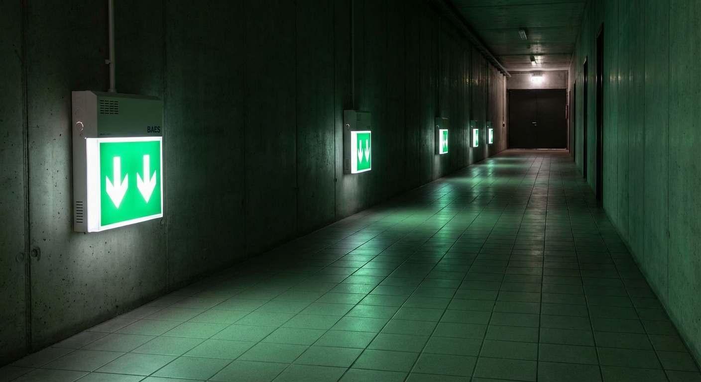 Réglementation des BAES et Code du travail : Tout ce que vous devez savoir 1 Alise SSI – Sécurité et Sérénité Assurée Alise BAES eclairage securite evacuation couloir sombre