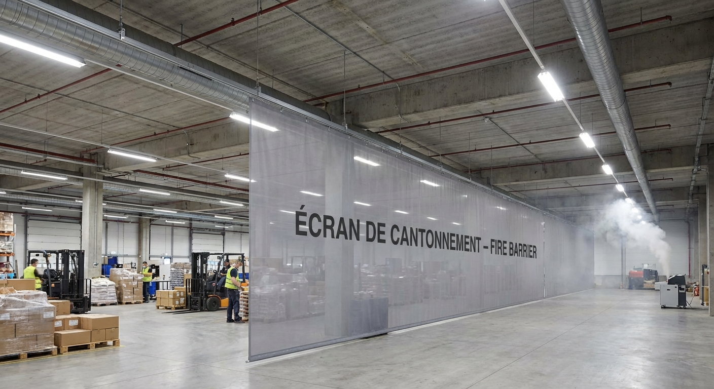 Calculer le désenfumage ERP : méthode et formules IT 246 2 Alise SSI – Sécurité et Sérénité Assurée Alise Ecran de cantonnement suspendu au plafond zone desenfumage