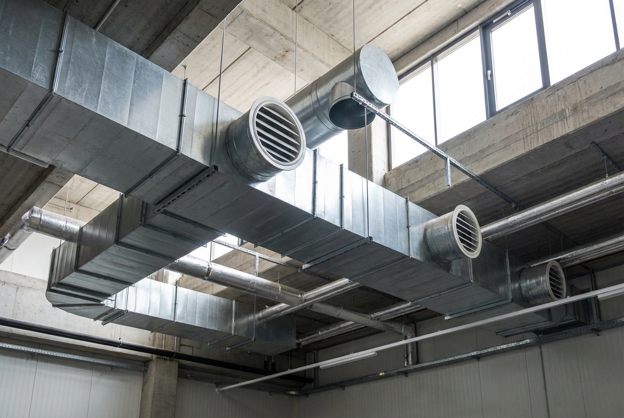 Calcul du taux de désenfumage : méthode et formules simplifiées 1 Alise SSI – Sécurité et Sérénité Assurée Alise Gaines et bouches d'extraction de désenfumage installées au plafond d'un bâtiment