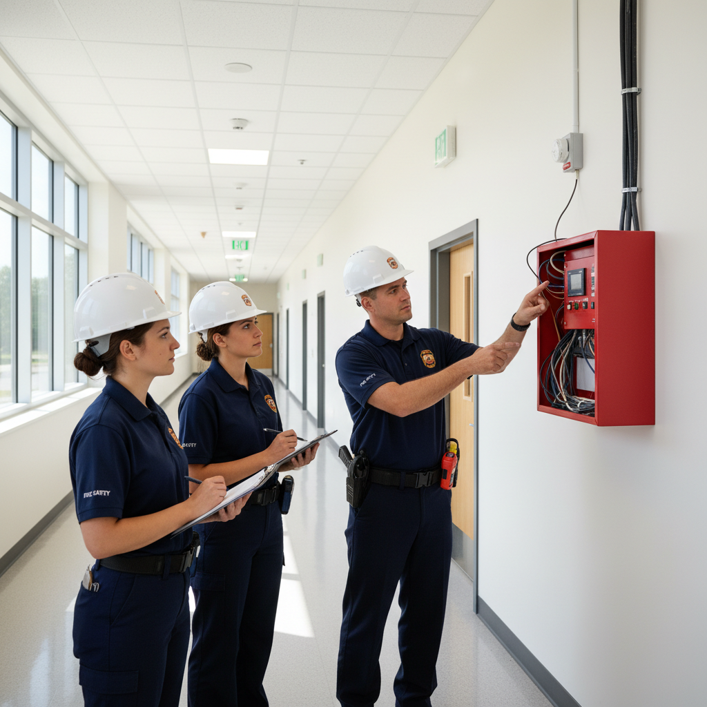 Commission de sécurité incendie : comment se déroule la visite ? 2 Alise SSI – Sécurité et Sérénité Assurée Alise Inspecteurs de la commission de sécurité vérifiant le fonctionnement du système d'alarme incendie dans un établissement