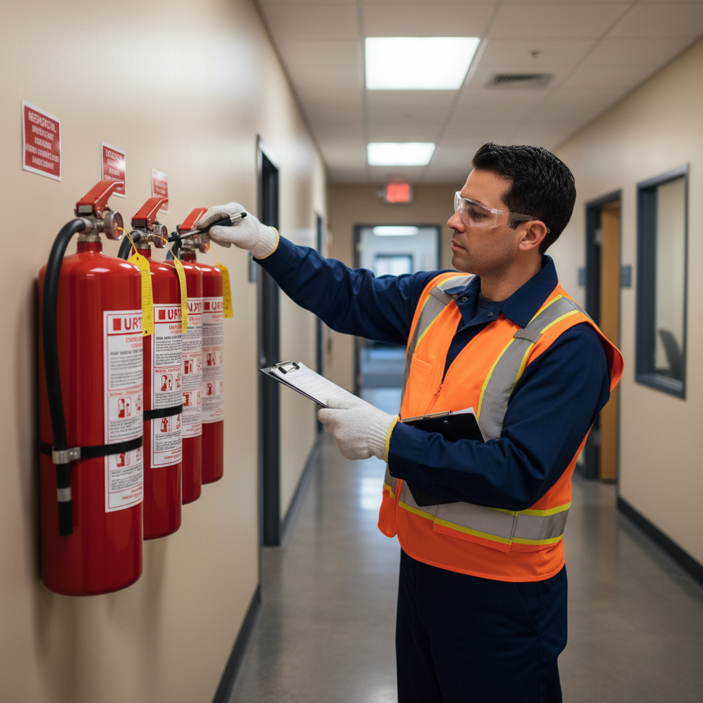 Contrôle technique incendie : qui peut le réaliser et à quelle fréquence ? 1 Alise SSI – Sécurité et Sérénité Assurée Alise Technicien réalisant un contrôle technique incendie sur des extincteurs